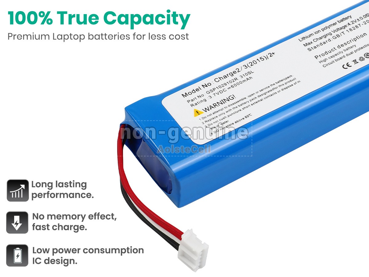 Batteria Sostitutiva Vhbw 6000mAh Per JBL GSP1029102R | Li-Poly 3.7V | Per Speaker Portatili E Casse Audio